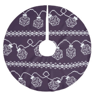 RPG Lights Purple Fantasy Tabletop Gamer Dice Brushed Polyester Tree Skirt