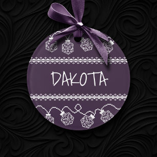 RPG Lights Purple Fantasy Tabletop Gamer Dice Ornament