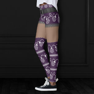 RPG Lights Purple Retro Tabletop PnP Gamer Dice Leggings