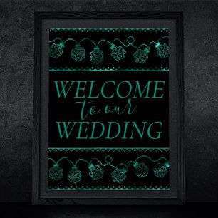 RPG Lights   Teal Fantasy Tabletop Gamer Welcome Poster