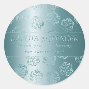 RPG Luxe   Aqua Fantasy Tabletop Gamer Custom Classic Round Sticker