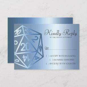 RPG Luxe   Blue Sheen Fantasy Tabletop Gamer Dice RSVP Card