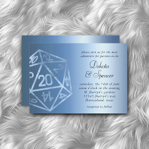 RPG Luxe   Blue Sheen Tabletop Role Player Dice Invitation