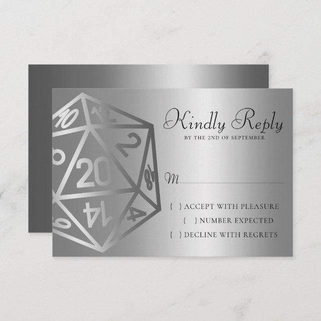 RPG Luxe | Fantasy Sheen Tabletop Retro Gamer Dice RSVP Card (Front/Back)
