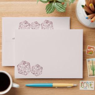 RPG Luxe   Mauve Fantasy Tabletop Gamer Address Envelope