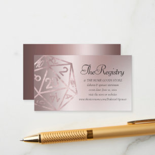 RPG Luxe   Mauve Fantasy Tabletop Gamer Registry Enclosure Card