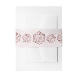 RPG Luxe   Mauve Sheen Fantasy Tabletop Gamer Dice Invitation Belly Band