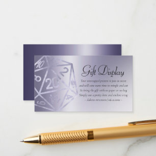 RPG Luxe Purple Fantasy Tabletop Gamer Event Enclosure Card