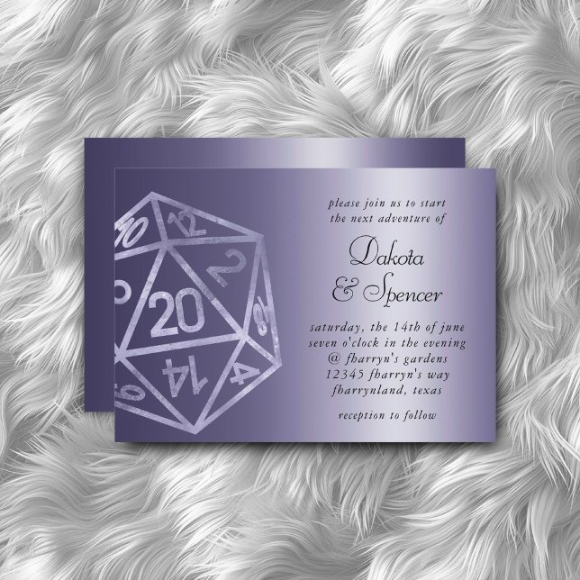 RPG Luxe | Purple Fantasy Tabletop PnP Gamer Dice Invitation (Creator Uploaded)