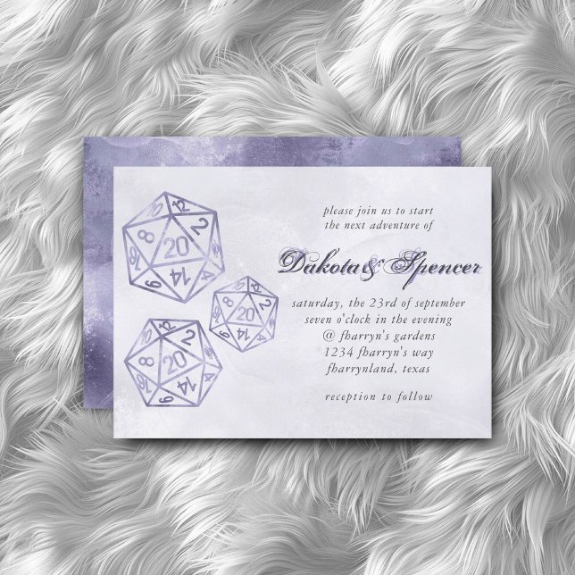 RPG Luxe | Purple Smoke Tabletop Role Player Dice Invitation (Creator Uploaded)