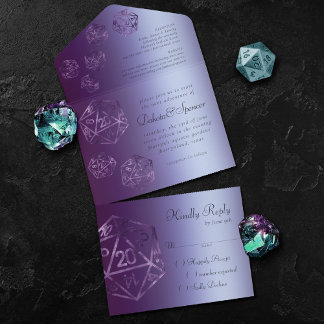 RPG Luxe | Violet Sheen Fantasy Tabletop Gamer All In One Invitation