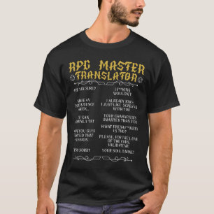 Rpg Master Translator D20 Tabletop Games Funny Rpg T-Shirt