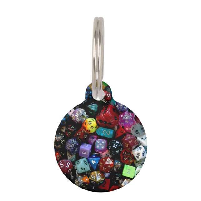 RPG Multi-sided Dice Pet Tag (Front)