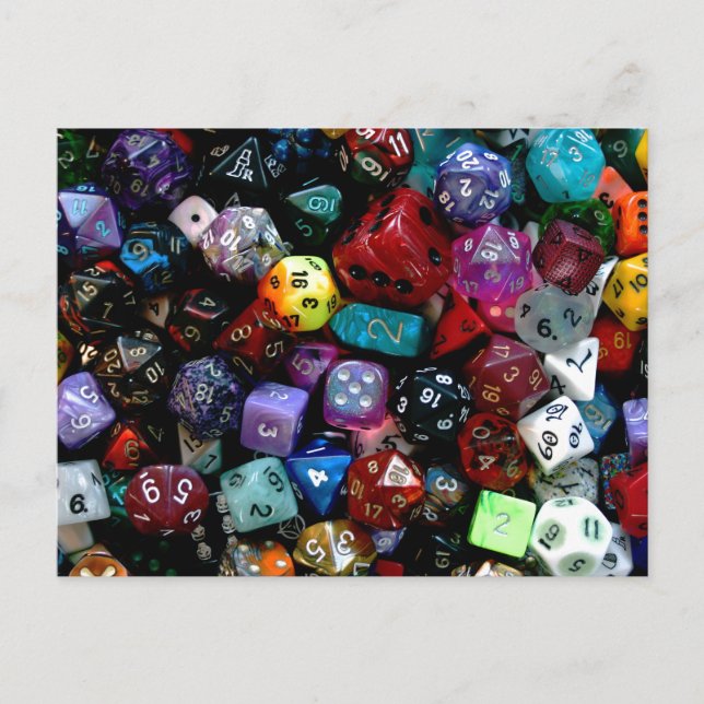 RPG Multi-sided Dice Postcard (Front)