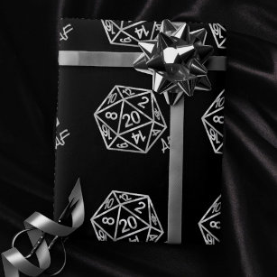 RPG Silver Crit AF   PnP Tabletop Role Player Dice Wrapping Paper