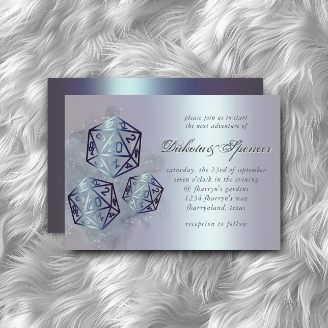 RPG Splash | Navy Sheen Tabletop Role Player Dice Invitation (Creator Uploaded)