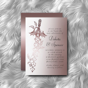RPG Sword Luxe   Mauve Fantasy Tabletop Gamer Invitation