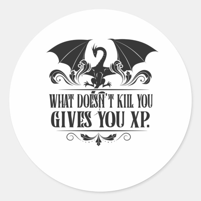 RPG Tabletop XP Dragon Master Gifts Classic Round Sticker (Front)
