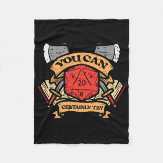 Rpg You Can Certainly Try Funny Gamer Men Boys Kid Fleece Blanket