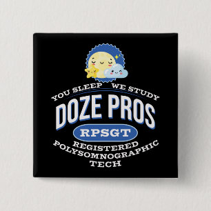 RPSGT Kawaii Moon Doze Pros PolySomnoGraphic Tech 15 Cm Square Badge