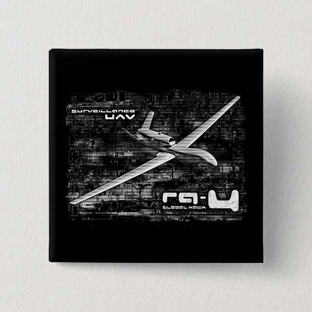 RQ-4 Global Hawk 15 Cm Square Badge (Front)