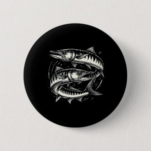 Rracuda Fish Graphic Art Design For Women And Men  6 Cm Round Badge