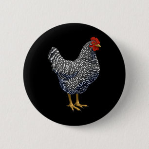 Rred Plymouth Rock Hen Chicken Lover 6 Cm Round Badge