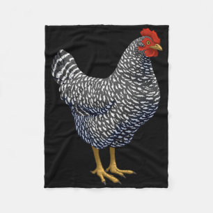 Rred Plymouth Rock Hen Chicken Lover  Fleece Blanket