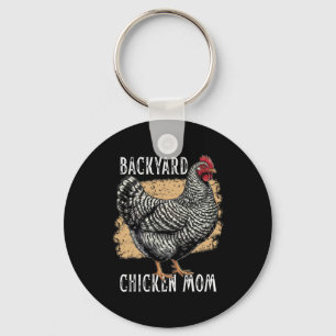 Rred Rock Chicken Mum Ckyard Plymouth Hen Vintage Key Ring
