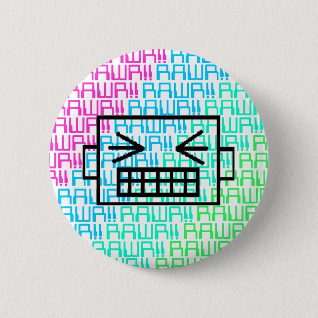 Rrrrrobot 6 Cm Round Badge (Front)