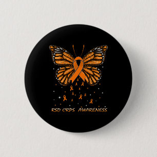 RSD CRPS Awareness Butterfly  6 Cm Round Badge