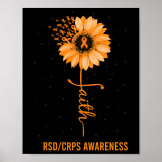 RSD CRPS Awareness Faith Daisy Flower Ribbon Poster
