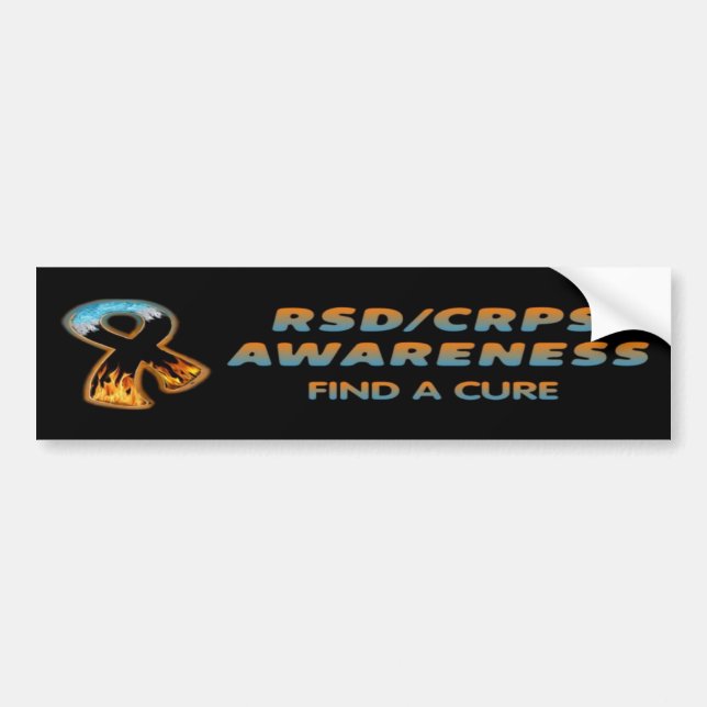 RSD/CRPS AWARENESS fire & ice Bumper Sticker (Front)