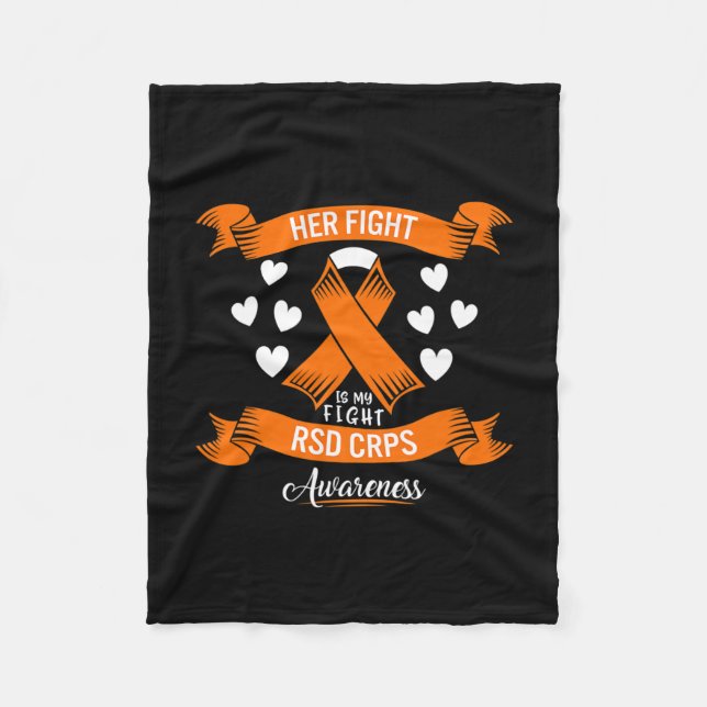 Rsd Crps Awareness Her Fight Orange Ribbon Complex Fleece Blanket (Front)