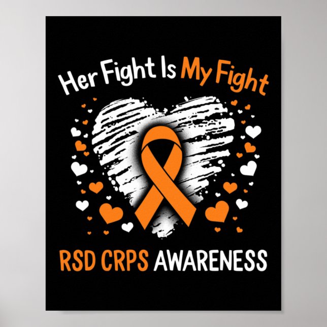 RSD CRPS Awareness Her Fight Orange Ribbon Complex Poster (Front)