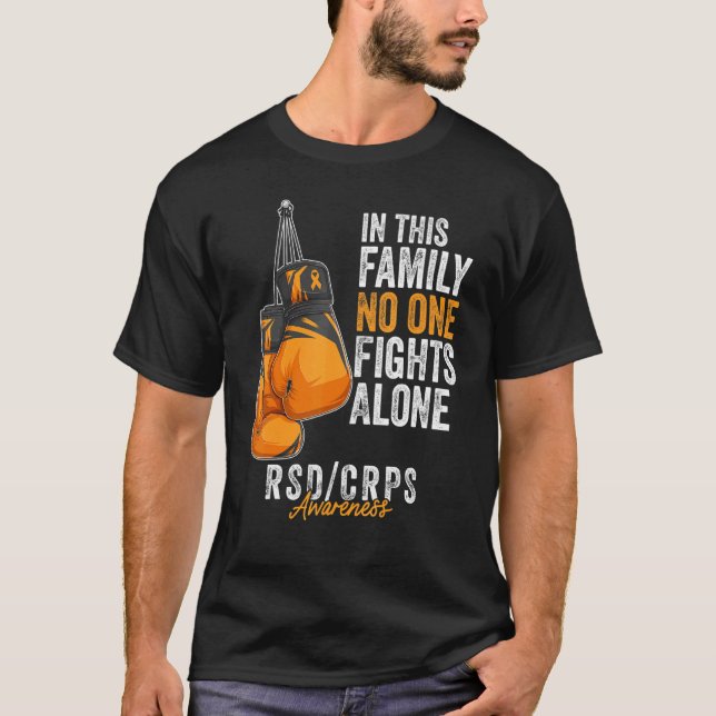 RSD CRPS Awareness Month Gloves Orange Ribbon T-Shirt (Front)