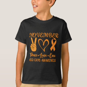 Rsd Crps Awareness Month November Peace Love Cure T-Shirt