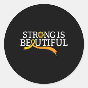 Rsd Crps Awareness Novelty Orange Ribbon Sunflower Classic Round Sticker