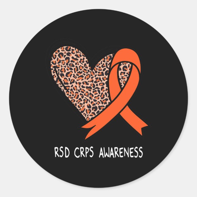 RSD CRPS Awareness Orange Ribbon  Classic Round Sticker (Front)