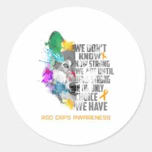 RSD CRPS Awareness Ribbon Support Gifts Classic Round Sticker