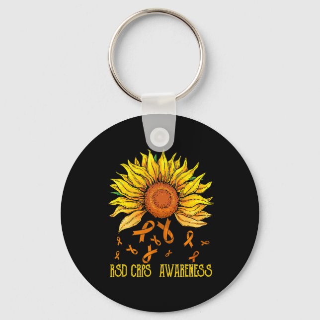 Rsd Crps Awareness Sunflower  Key Ring (Front)