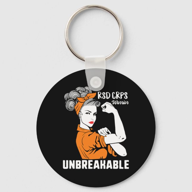 Rsd Crps Awareness Warrior Complex Regional Strong Key Ring (Front)