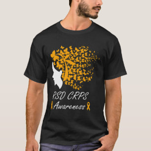 Rsd Crps Awareness - Women Butterflies Hair Orange T-Shirt