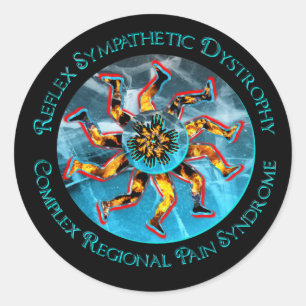 RSD/CRPS Flaming Hand & Leg Starburst Sticker