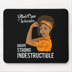 Rsd Crps Warrior Black Girl Awareness Orange Ribbo Mouse Pad