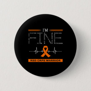 Rsd Crps Warrior I'm Fine 6 Cm Round Badge