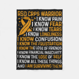 Rsd Crps Warrior Orange Ribbon Crps Awareness Nove Fleece Blanket