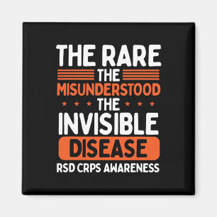 Rsd Crps Warrior Orange Ribbon Invisible Disease C Magnet
