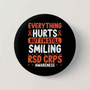 Rsd Crps Warrior Orange Ribbon Still Smiling Crps 6 Cm Round Badge