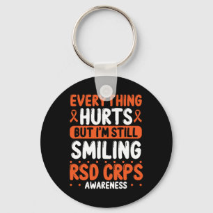 Rsd Crps Warrior Orange Ribbon Still Smiling Crps  Key Ring